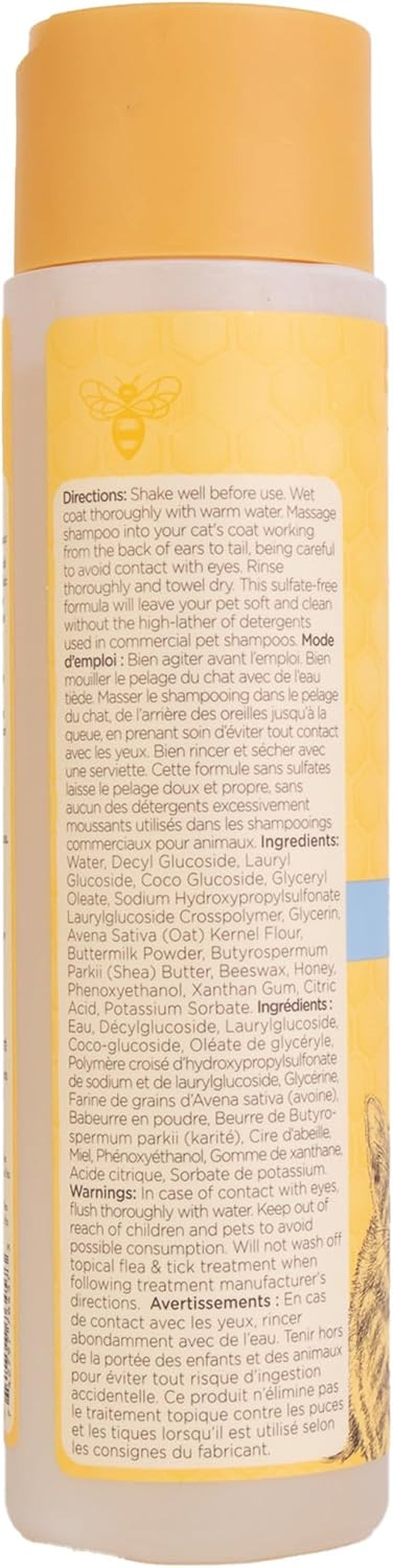 Tearless Kitten Shampoo with Buttermilk and Honey - 99% Natural Gentle Formula for Sensitive and Itchy Skin, pH Balanced and Fragrance-Free, 10 Fl Oz